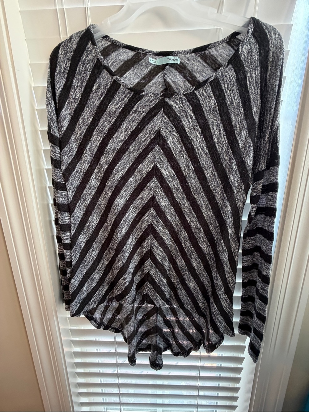Maurices Black & Gray Striped Scoop Neck tunic length Sweater
